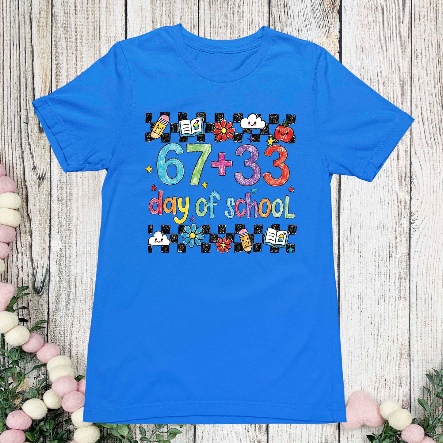 Funny 67 Days School T Shirt Cute Character 100 Days of School Shirt for Kids Boys Girls Women Men Classroom Celebration Tee