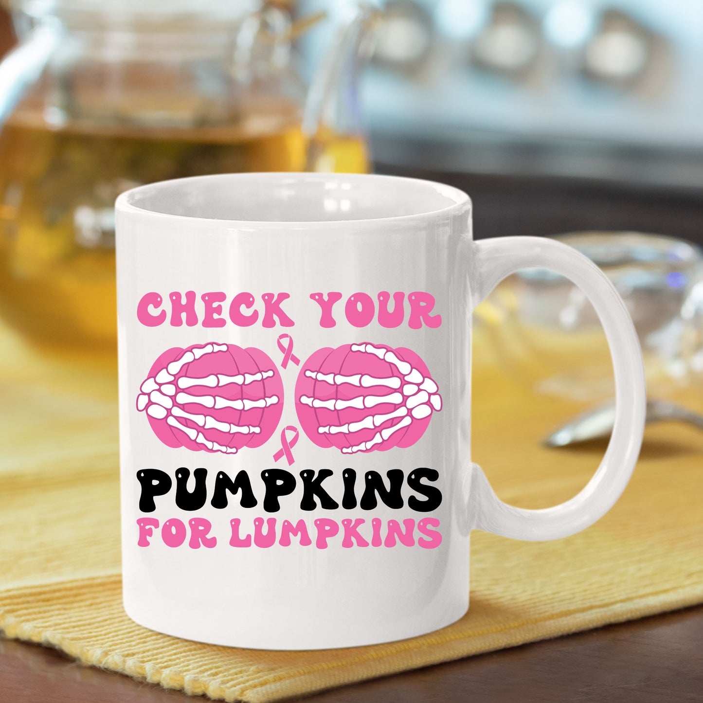 Funny Breast Cancer DTF Transfer Check Your Pumpkins For Lumpkins