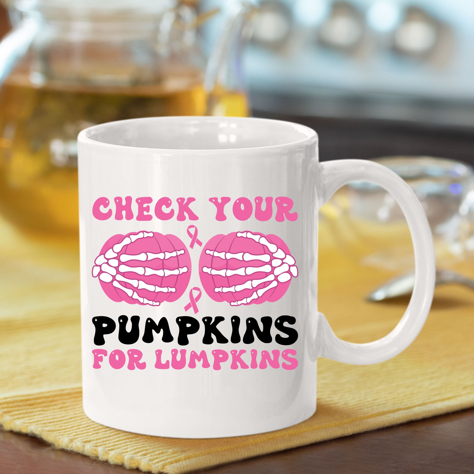 Funny Breast Cancer DTF Transfer Check Your Pumpkins For Lumpkins