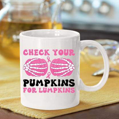 Funny Breast Cancer DTF Transfer Check Your Pumpkins For Lumpkins