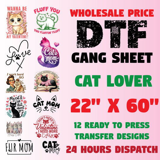 Funny Cat DTF Transfer Premade Gangsheet