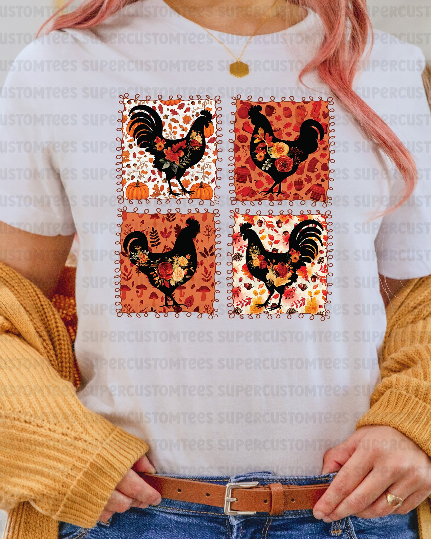 Funny Chicken Fall Vibes Heat Transfer ready to Press