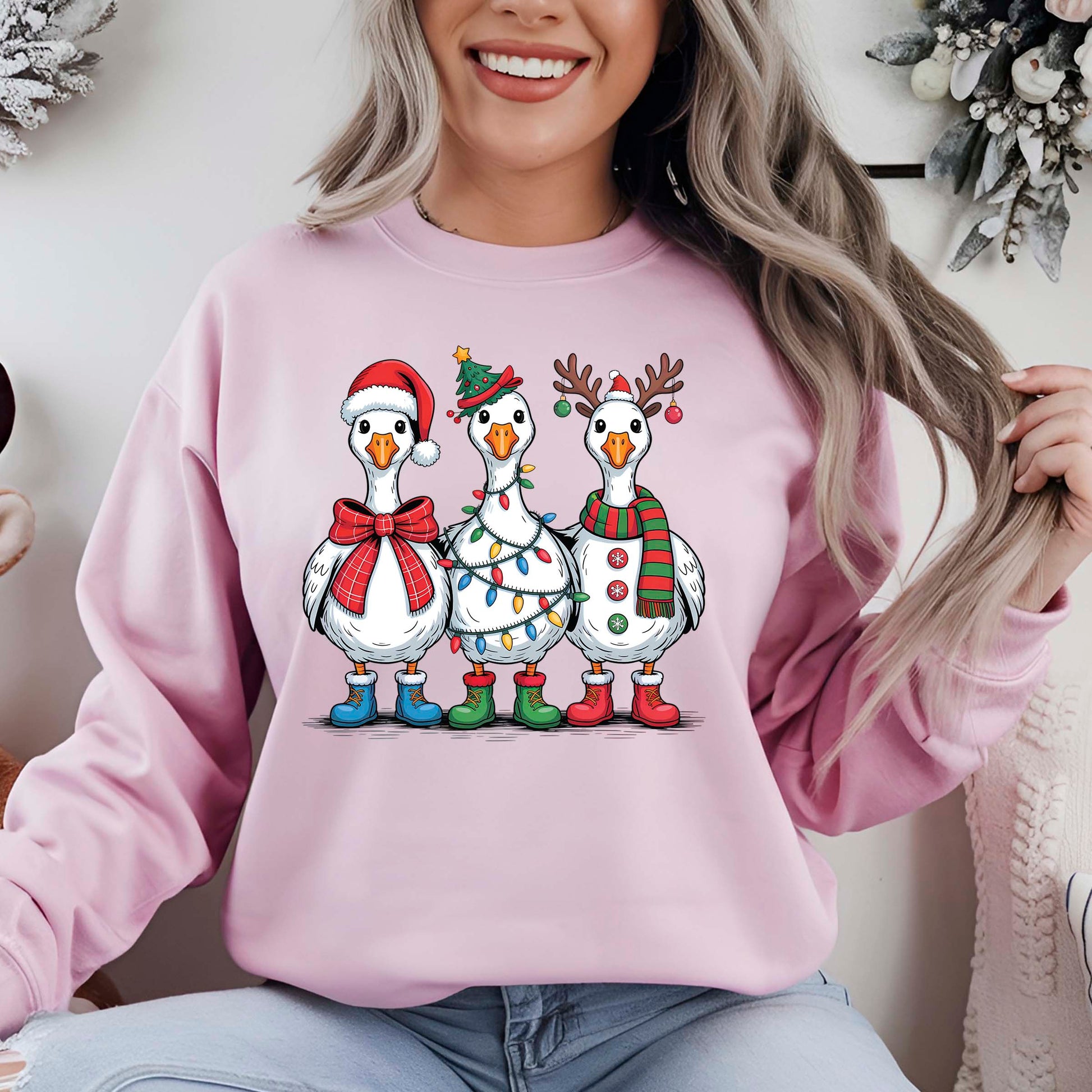 Funny Christmas Goose DTF Transfer, Holiday Heat Press Design, Xmas Shirt Print, UV DTF Sticker, Funny Christmas Gift Idea