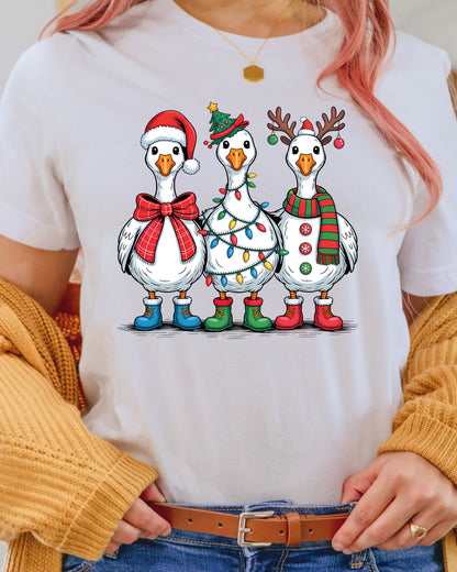 Funny Christmas Goose DTF Transfer, Holiday Heat Press Design, Xmas Shirt Print, UV DTF Sticker, Funny Christmas Gift Idea