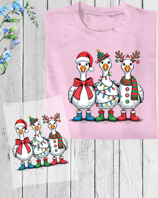 Funny Christmas Goose DTF Transfer, Holiday Heat Press Design, Xmas Shirt Print, UV DTF Sticker, Funny Christmas Gift Idea