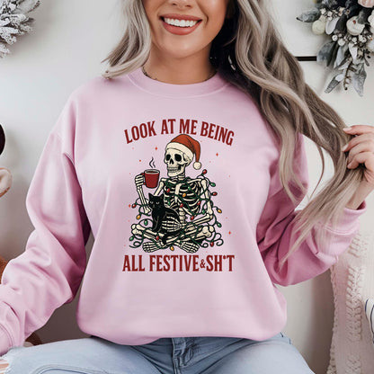 Funny Christmas Snarky Skeleton DTF Transfer, Holiday Heat Press Design, Xmas Shirt Print, UV DTF Sticker, Funny Holiday Gift