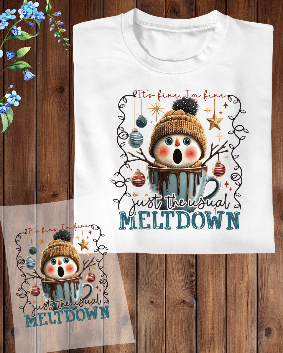 Funny Christmas Snowman DTF Transfer, Holiday Heat Press Design, Xmas Shirt Print, UV DTF Sticker, Funny Christmas Gift Idea
