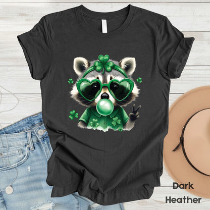 Funny Raccoon Character St. Patrick’s Day Shirts Shamrock Sweatshirt Saint Patrick Party Tees Irish Green Sweater For Men Women Kids