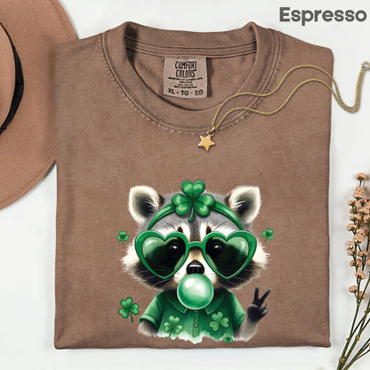 Funny Raccoon Character St. Patrick’s Day Shirts Shamrock Sweatshirt Saint Patrick Party Tees Irish Green Sweater For Men Women Kids