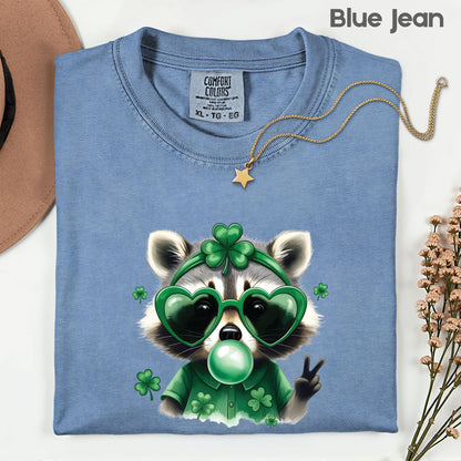 Funny Raccoon Character St. Patrick’s Day Shirts Shamrock Sweatshirt Saint Patrick Party Tees Irish Green Sweater For Men Women Kids