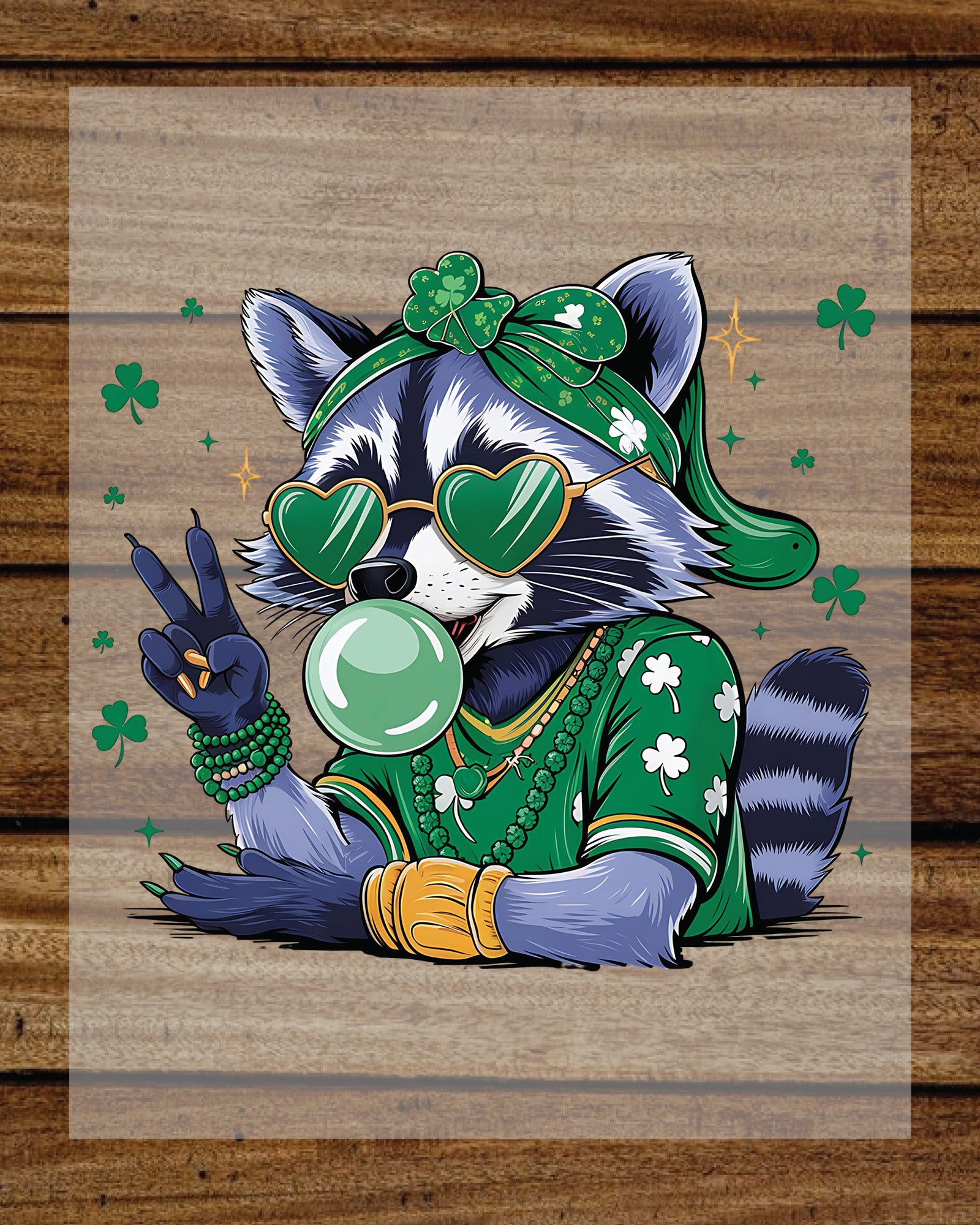 Funny Raccoon St. Patrick's Day DTF Transfer