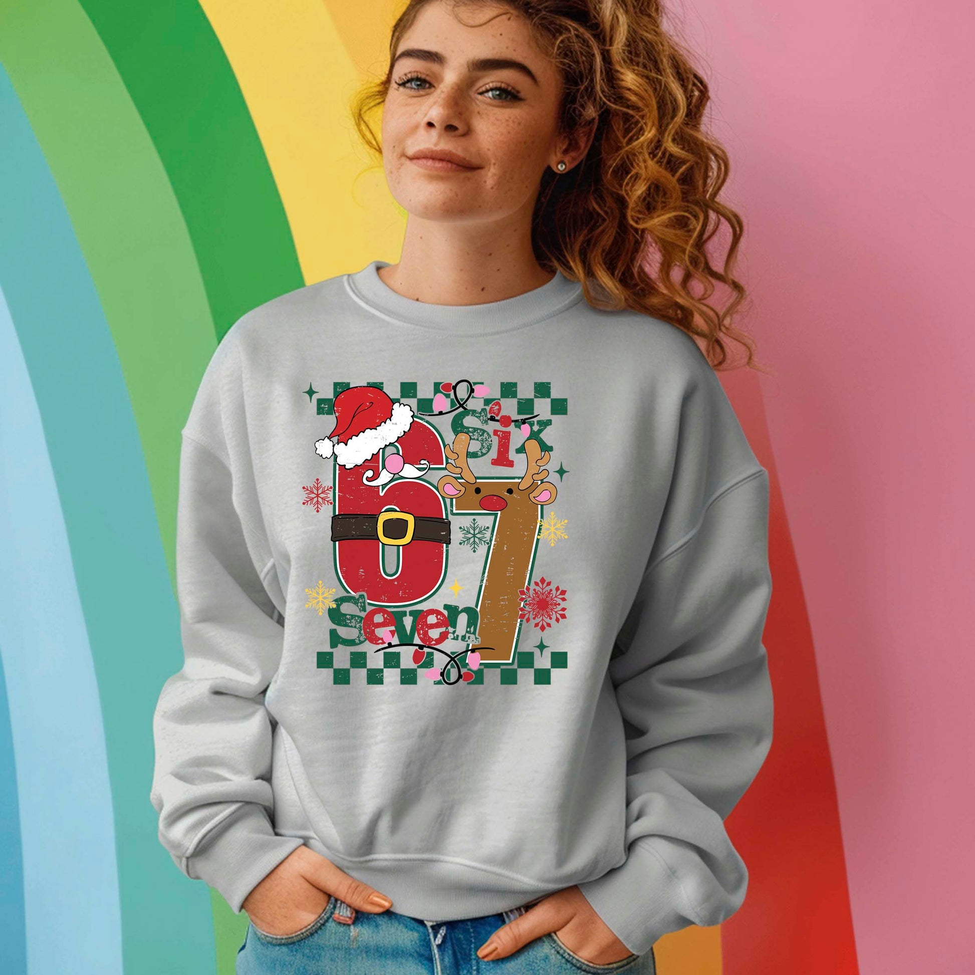 Funny Six Seven Meme Christmas DTF Transfer, Holiday Heat Press Design, Xmas Shirt Print, UV DTF Sticker, Funny Christmas Gift