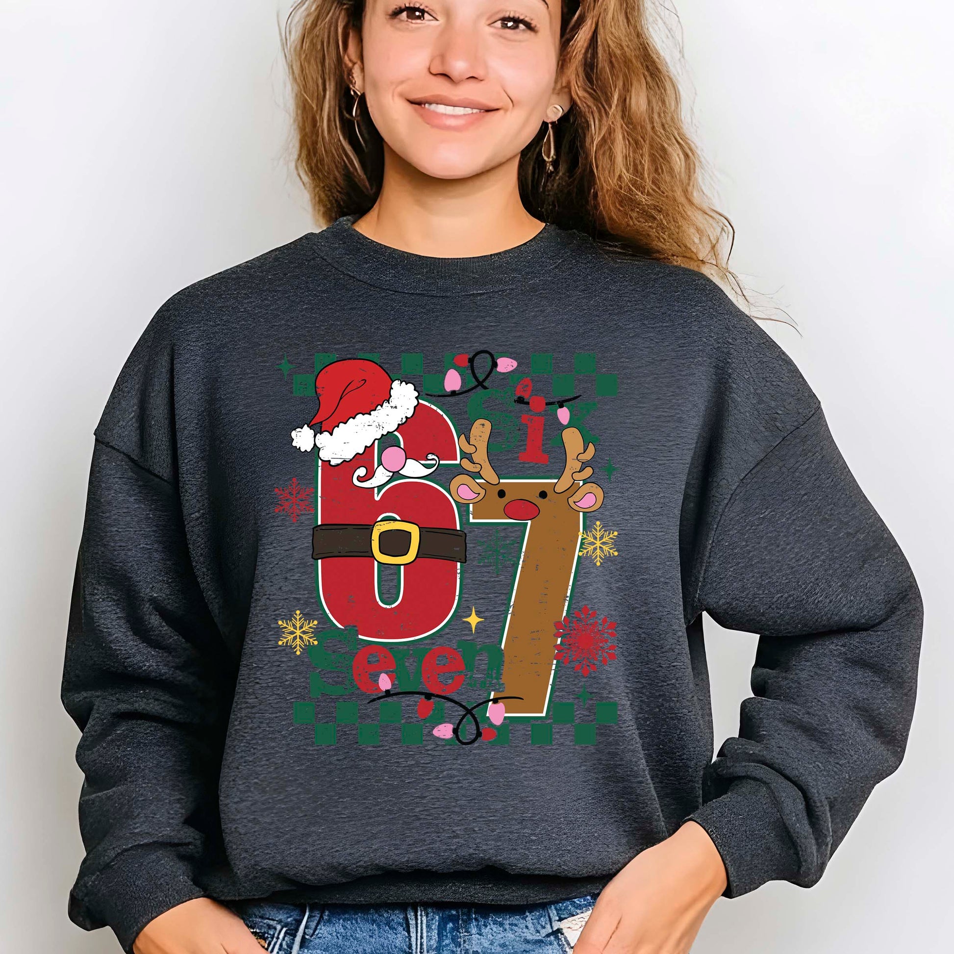 Funny Six Seven Meme Christmas DTF Transfer, Holiday Heat Press Design, Xmas Shirt Print, UV DTF Sticker, Funny Christmas Gift