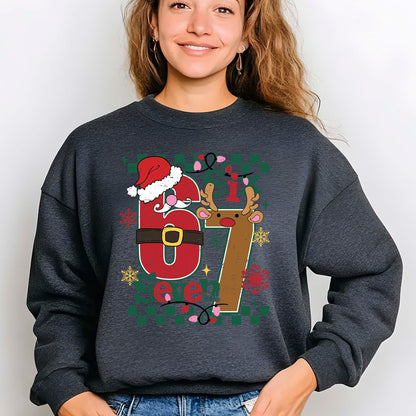 Funny Six Seven Meme Christmas DTF Transfer, Holiday Heat Press Design, Xmas Shirt Print, UV DTF Sticker, Funny Christmas Gift