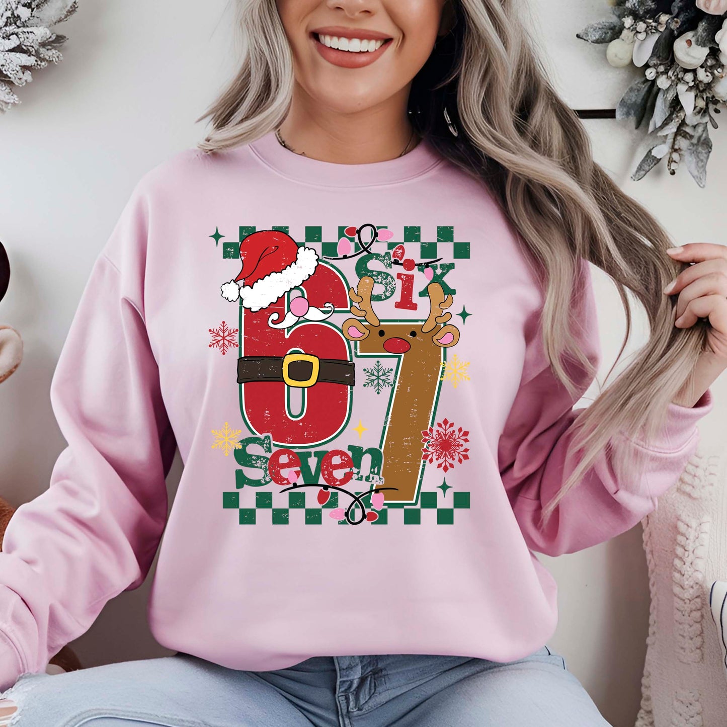 Funny Six Seven Meme Christmas DTF Transfer, Holiday Heat Press Design, Xmas Shirt Print, UV DTF Sticker, Funny Christmas Gift