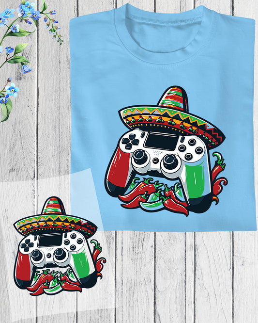 Funny Video Gamer Cinco De Mayo Heat Transfer for Shirts