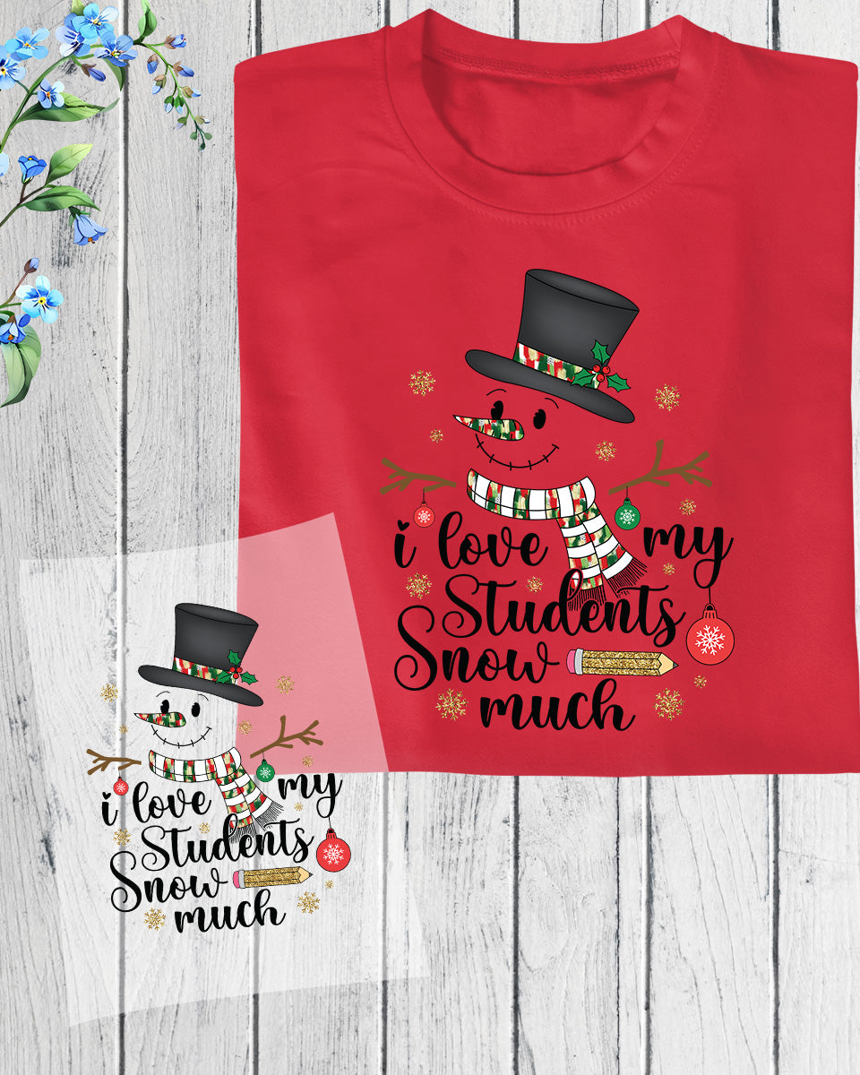 Snowman Teacher Christmas DTF Transfer Film