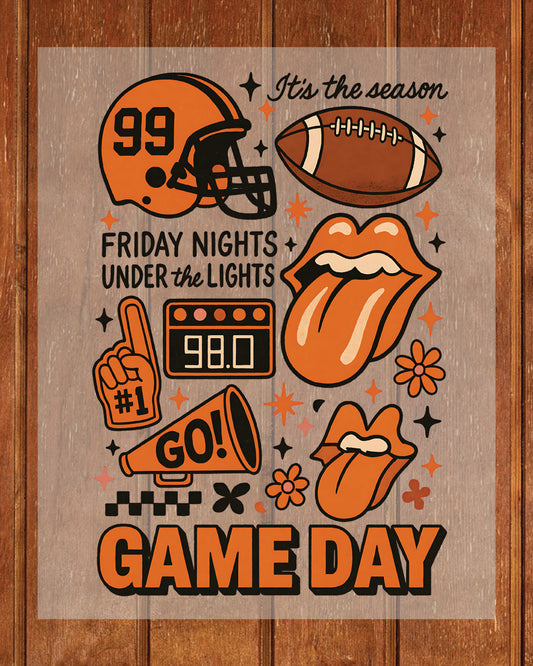 Game Day Friday Night Lights Football DTF Transfer