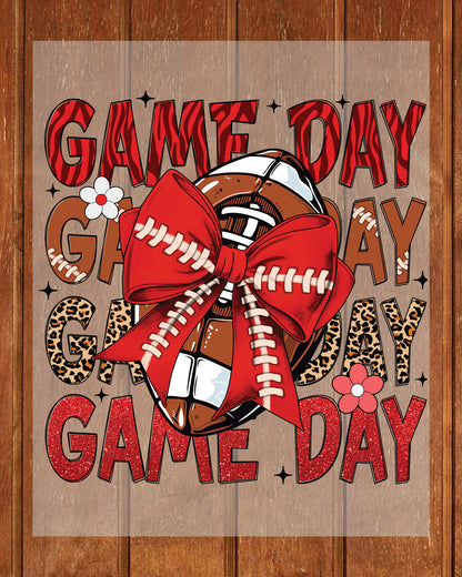 Game Day Red Football DTF Transfer