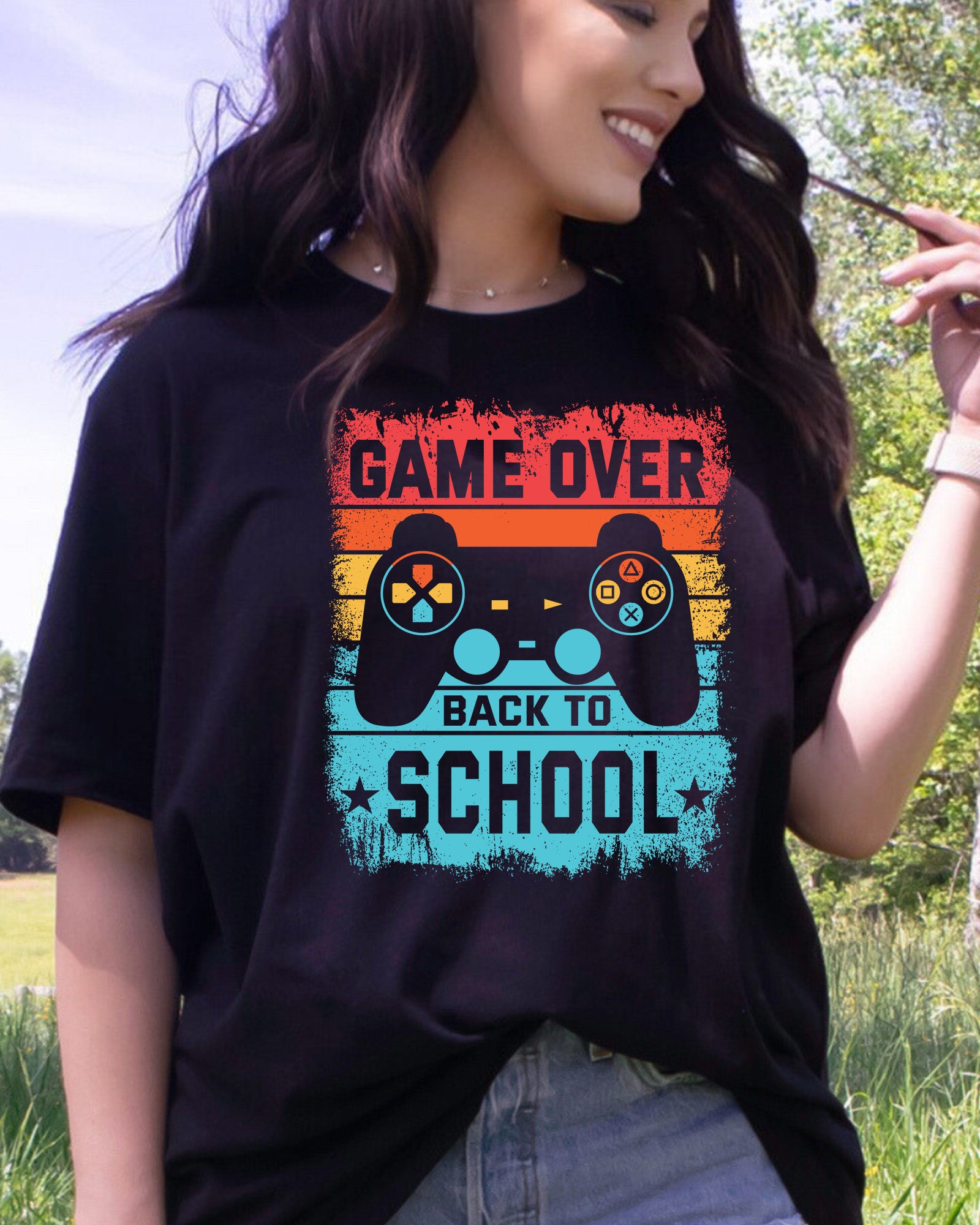Game over Back to School Vintage Kids DTF Transfer