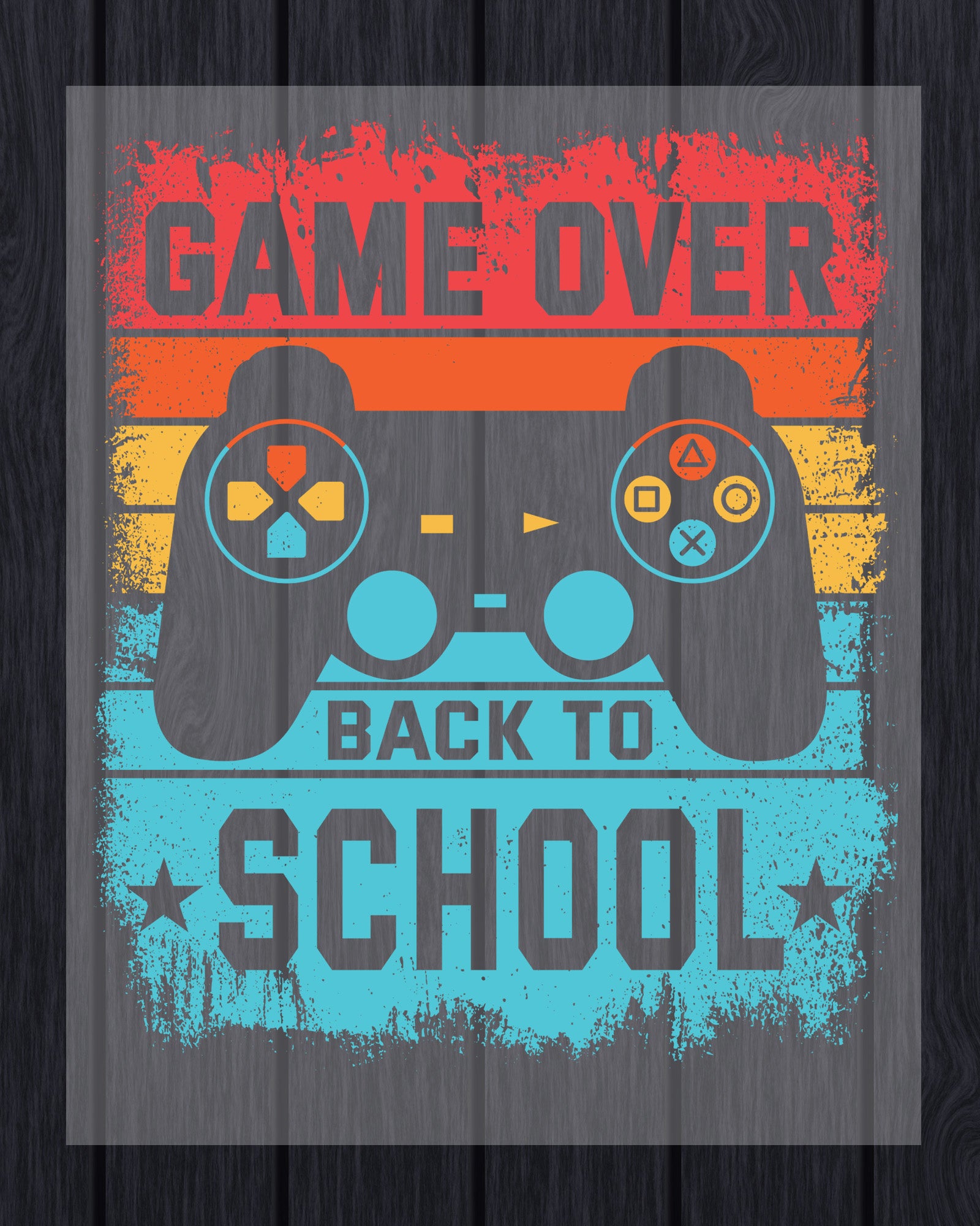 Game over Back to School Vintage Kids DTF Transfer