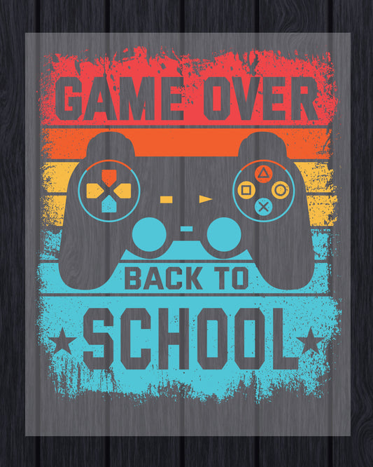 Game over Back to School Vintage Kids DTF Transfer