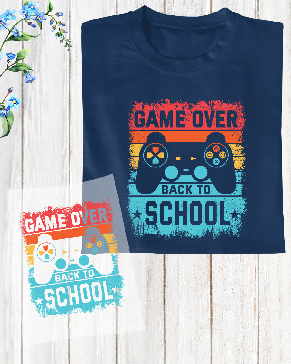 Game over Back to School Vintage Kids DTF Transfer