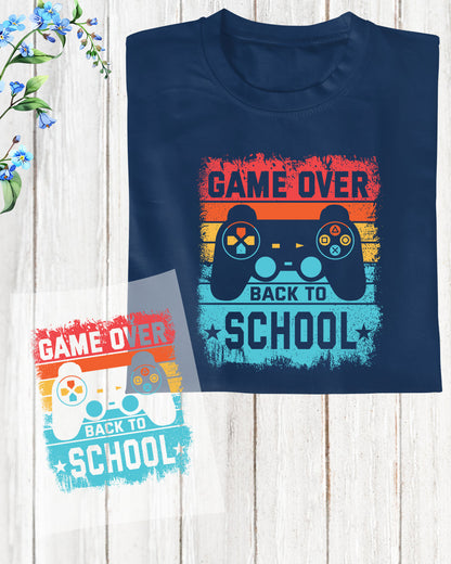 Game over Back to School Vintage Kids DTF Transfer