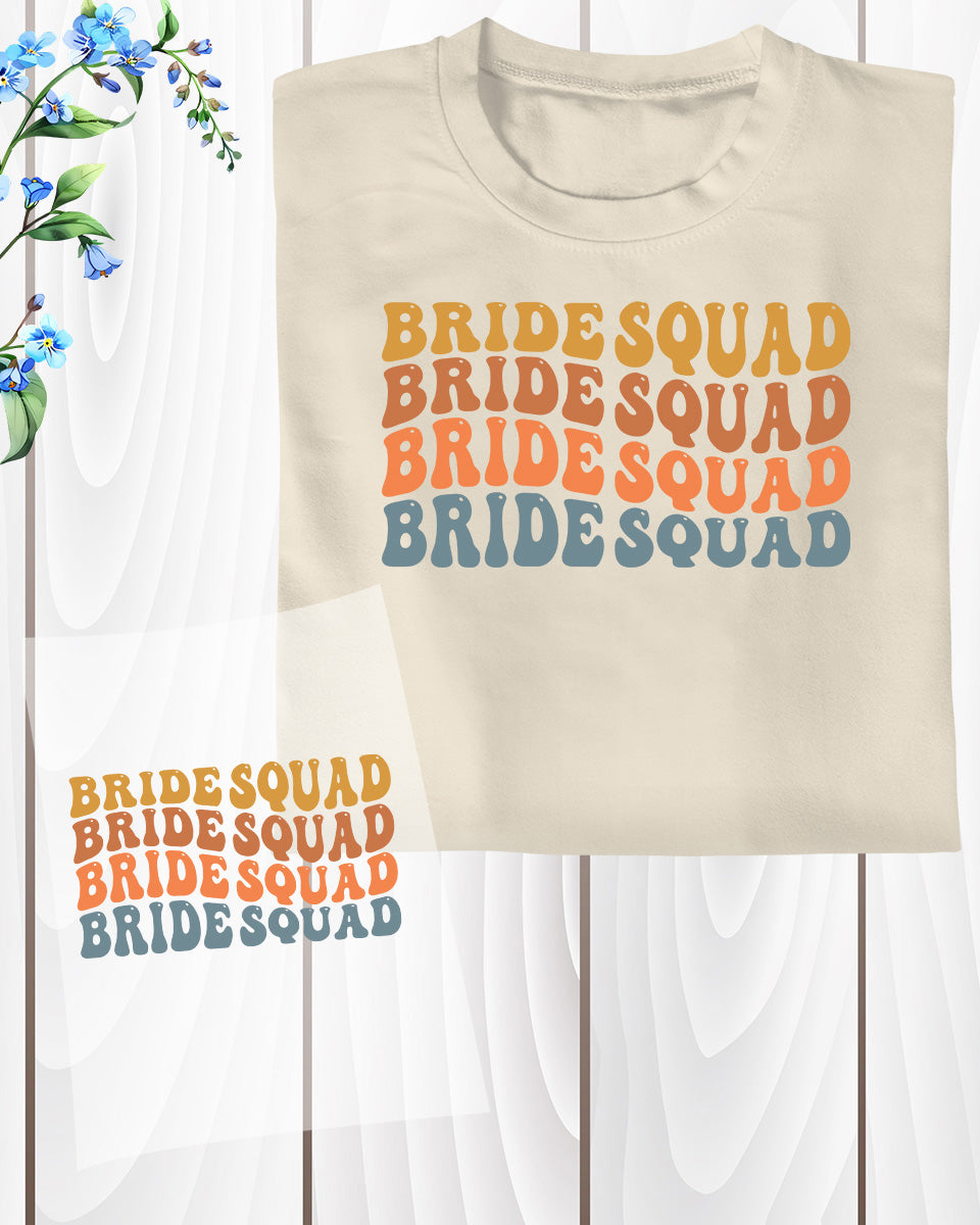 Bride Squad Groovy DTF Transfer Film