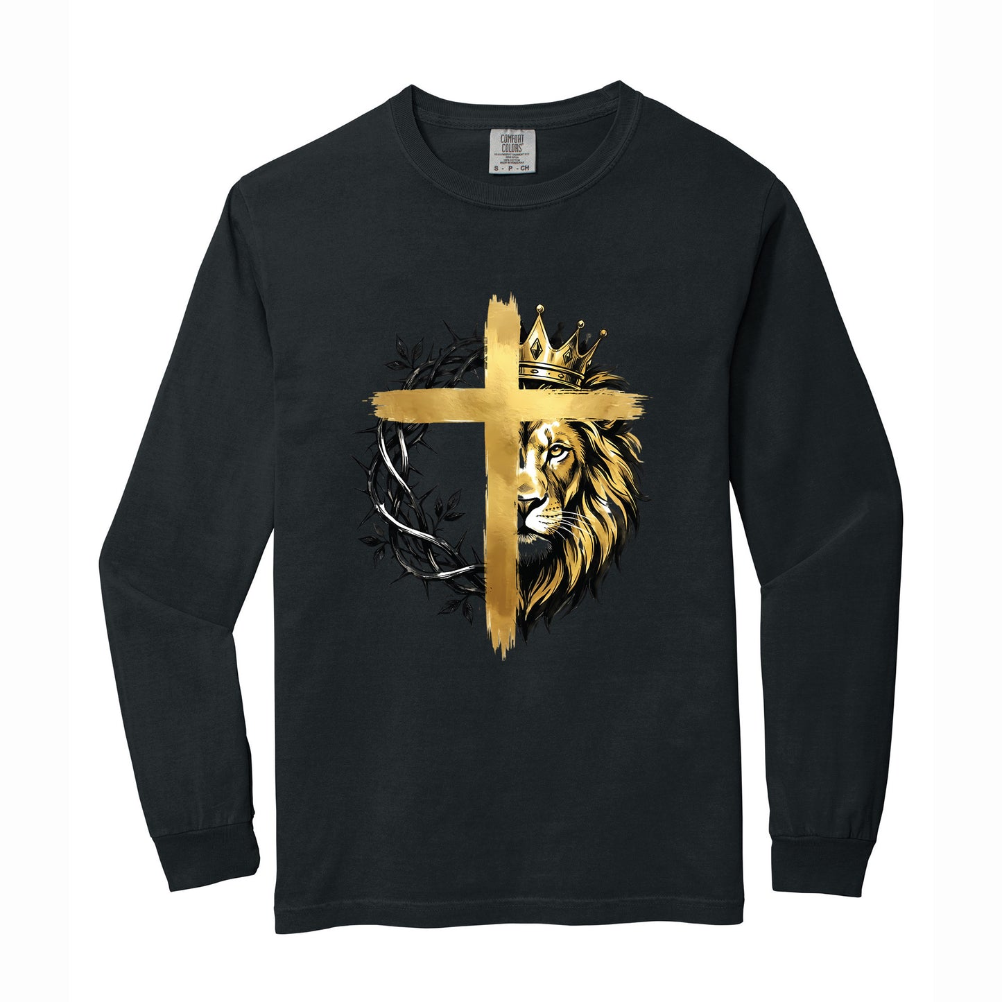 Lion Christian Cross Comfort Colors T Shirt