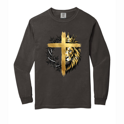 Lion Christian Cross Comfort Colors T Shirt
