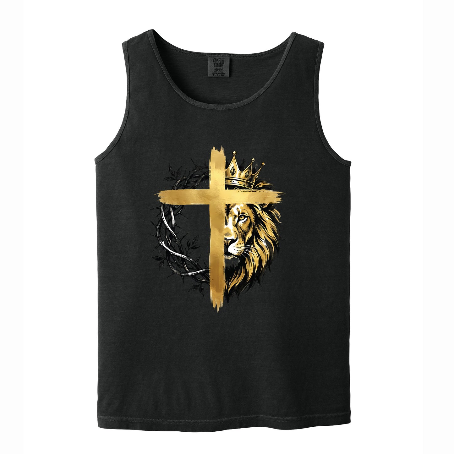 Lion Christian Cross Comfort Colors T Shirt