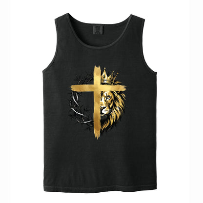 Lion Christian Cross Comfort Colors T Shirt
