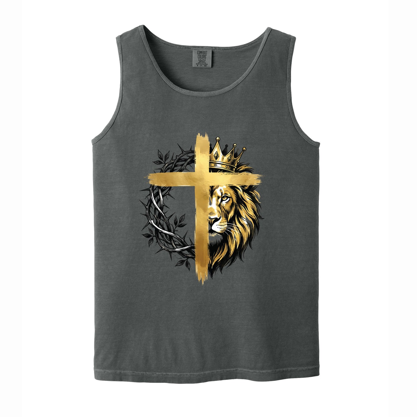 Lion Christian Cross Comfort Colors T Shirt