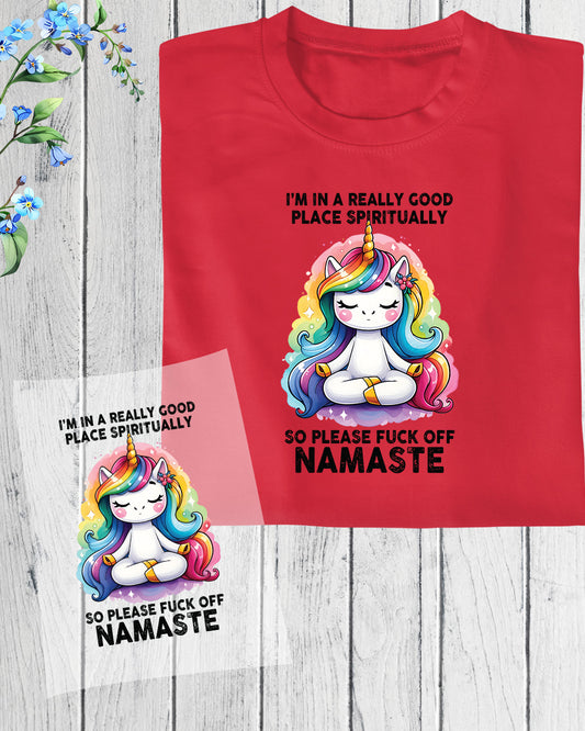 Namaste Unicorn Yoga DTF Transfer Film