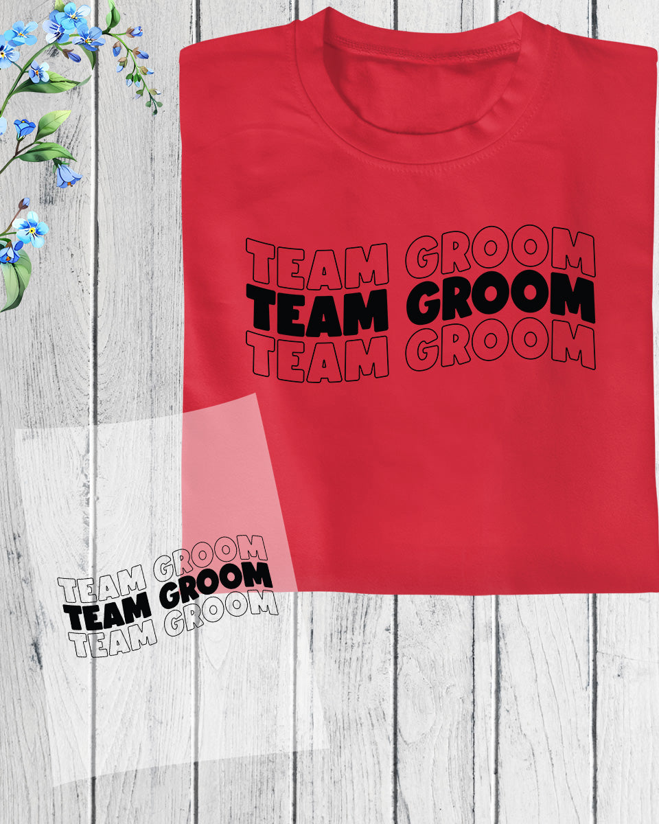 Team Groom Retro DTF Transfer Film