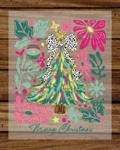 Boho Merry Christmas Tree DTF Transfer Film