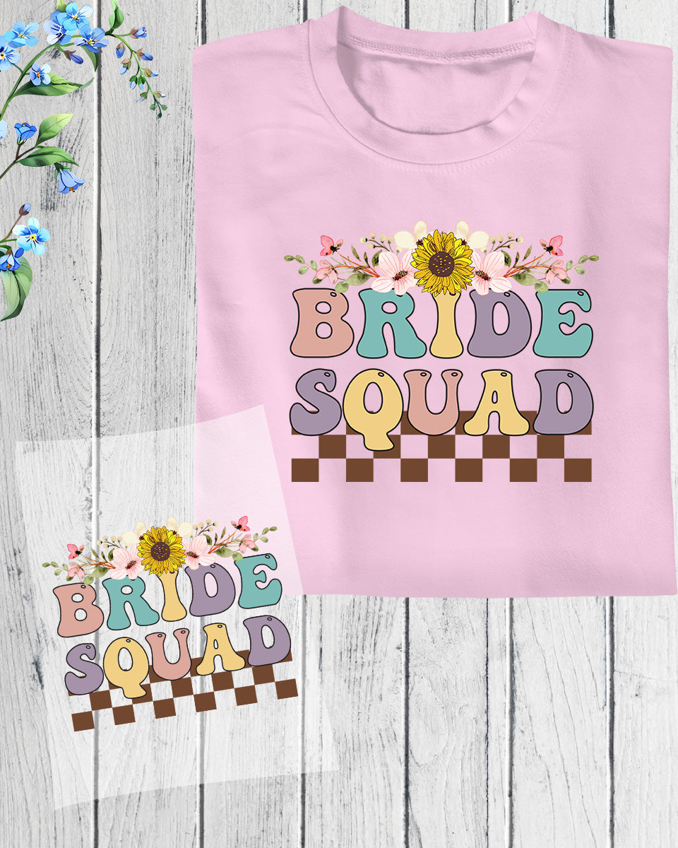 Bride Squad Trendy Gift DTF Transfer Film