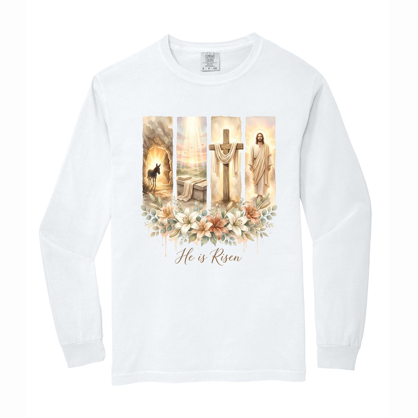 Christian Easter Floral Comfort Colors T Shirt