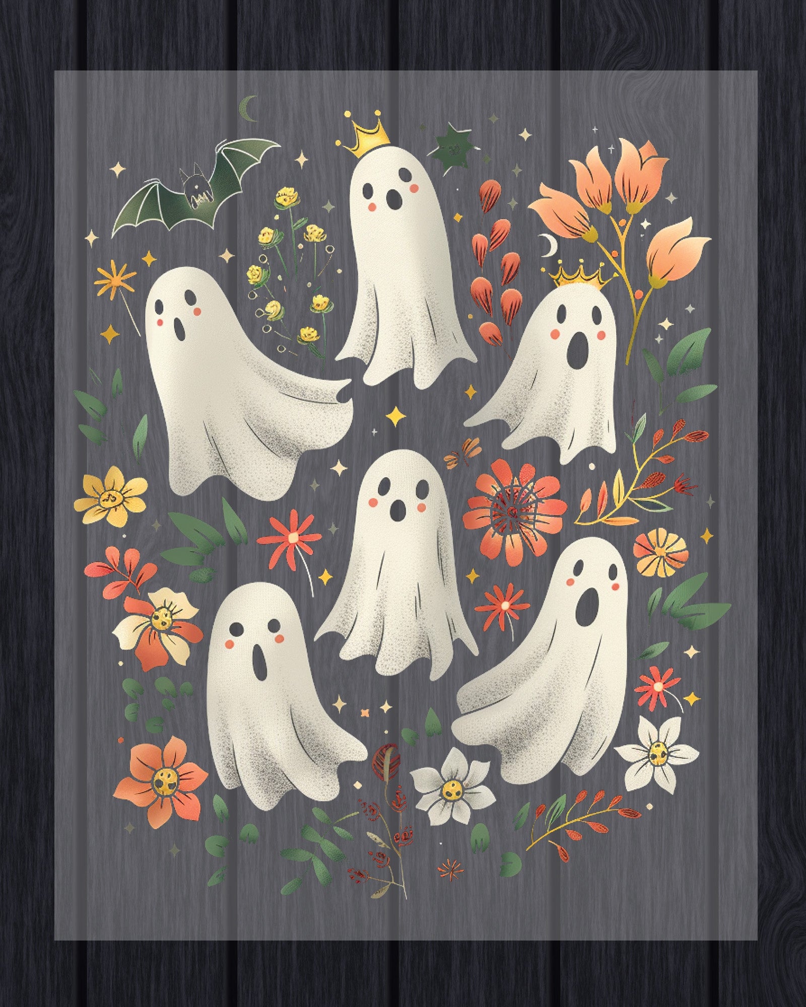 Ghost Spooky Season Pumpkin Halloween DTF Transfer