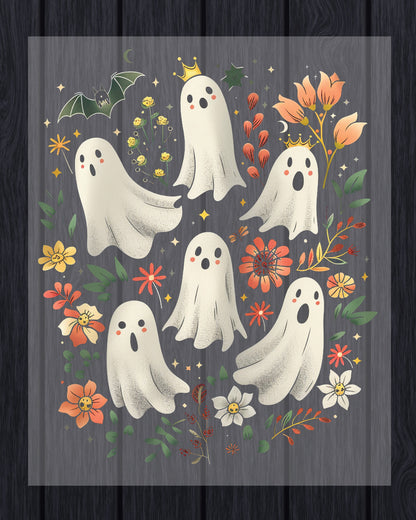 Ghost Spooky Season Pumpkin Halloween DTF Transfer