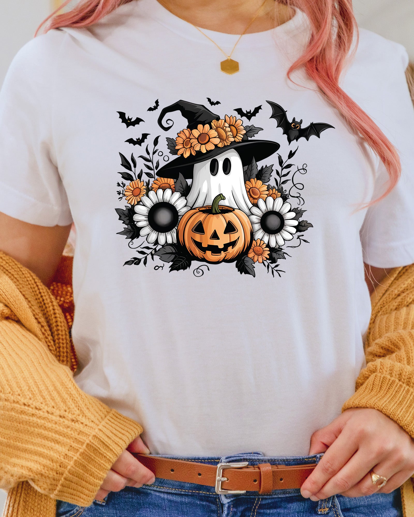 Ghost Witch Pumpkin Fall Clipart DTF Transfer