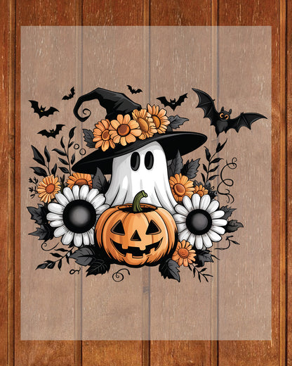 Ghost Witch Pumpkin Fall Clipart DTF Transfer