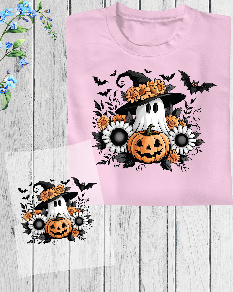 Ghost Witch Pumpkin Fall Clipart DTF Transfer