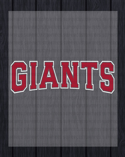 Giants DTF Heat Transfer Ready to Press