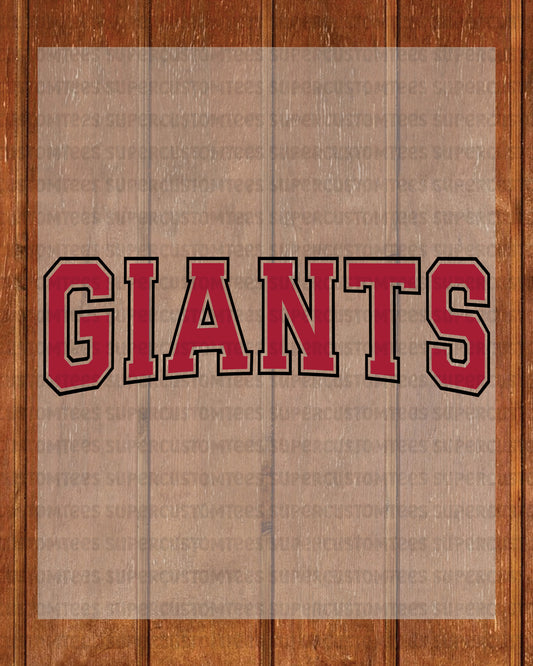 Giants DTF Transfer Ready to Press