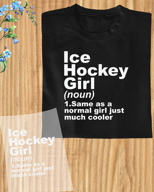 Ice Hockey Girl Gift DTF Transfer Film