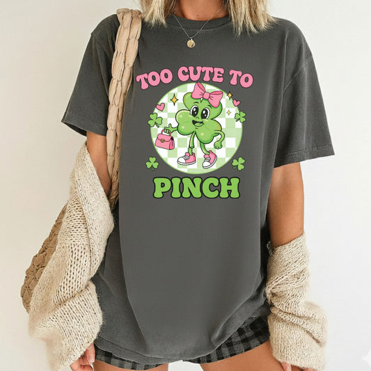 Girls St Patrick’s Day DTF Transfer ready to Press Too Cute to Pinch Heat Transfer for Shirts Irish UV Sticker Prints Iron on Transfer