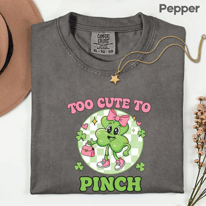 Girls St Patrick’s Day Shirts Too Cool to Pinch Shamrock Sweatshirt Saint Patrick Party Tees Irish Green Sweater For Men Women Kids