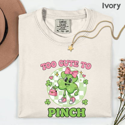 Girls St Patrick’s Day Shirts Too Cool to Pinch Shamrock Sweatshirt Saint Patrick Party Tees Irish Green Sweater For Men Women Kids